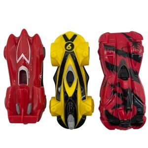 Lot of 3 Speed Racer McDonalds Happy Meal Collectible Toys Vehicle Red / Yellow